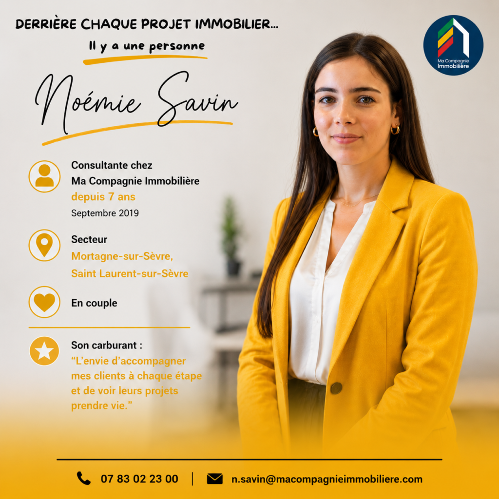 Consultante immobilier à Mortagne-sur-Sèvre Noémie Savin de Ma Compagnie Immobilière