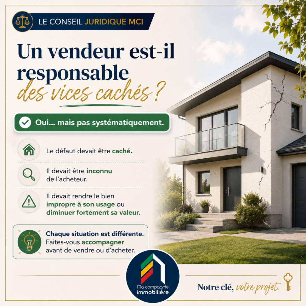 Vice caché immobilier : responsabilité du vendeur lors d'une vente immobilière