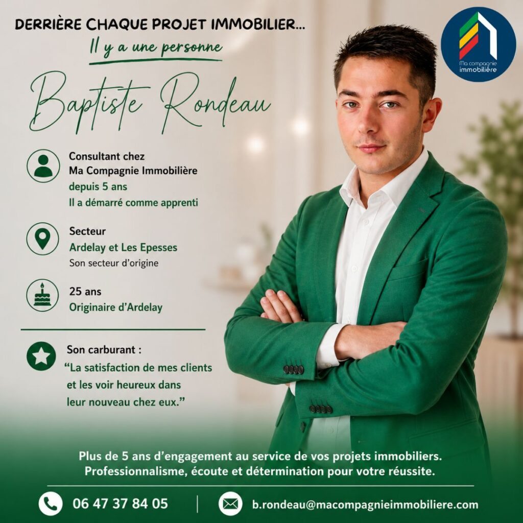 Baptiste Rondeau consultant immobilier à Ardelay et Les Épesses